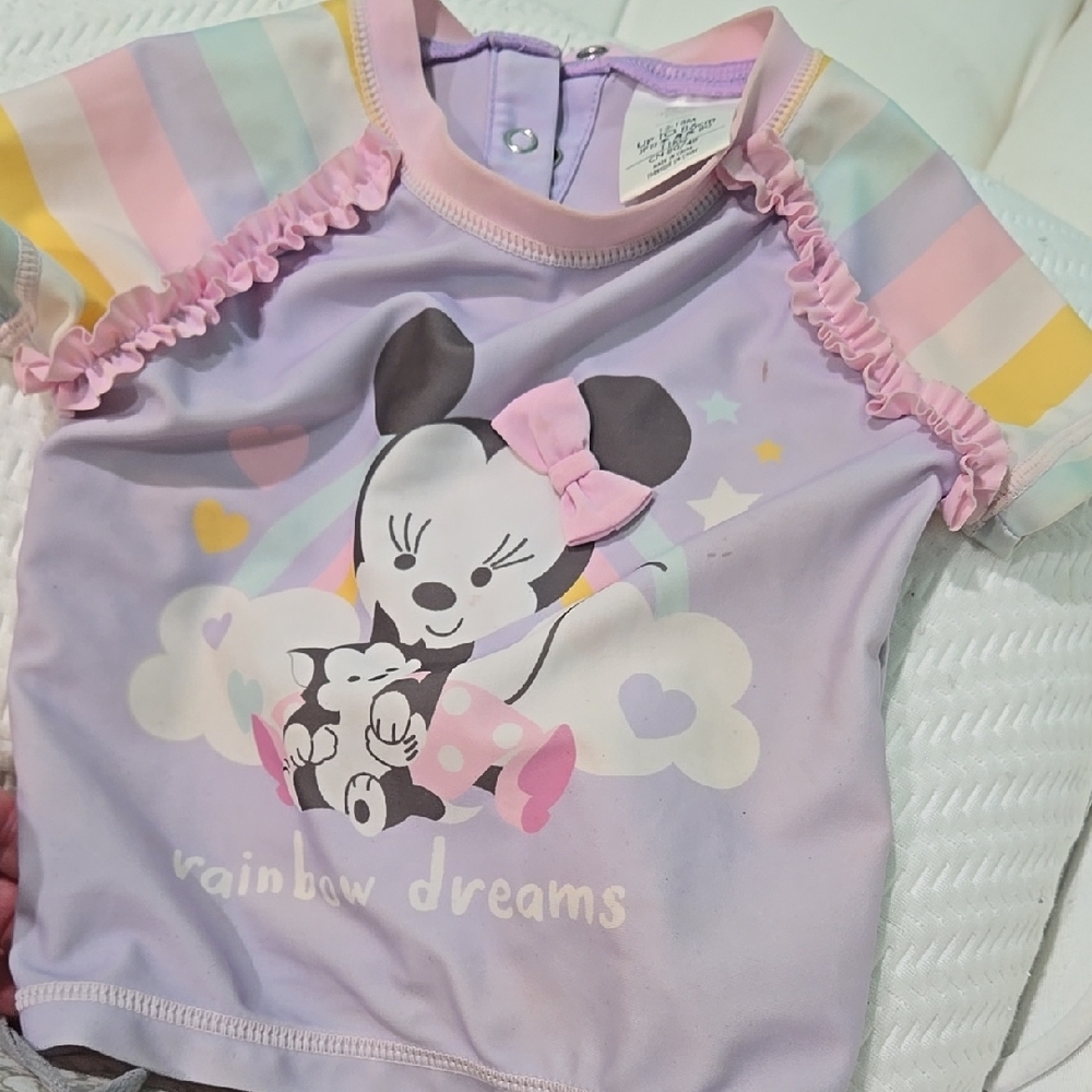 Disney Kids Swim Rashguard - Pastel Rainbow